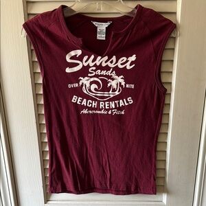 Vintage Abercrombie & Fitch Burgundy Muscle Tee